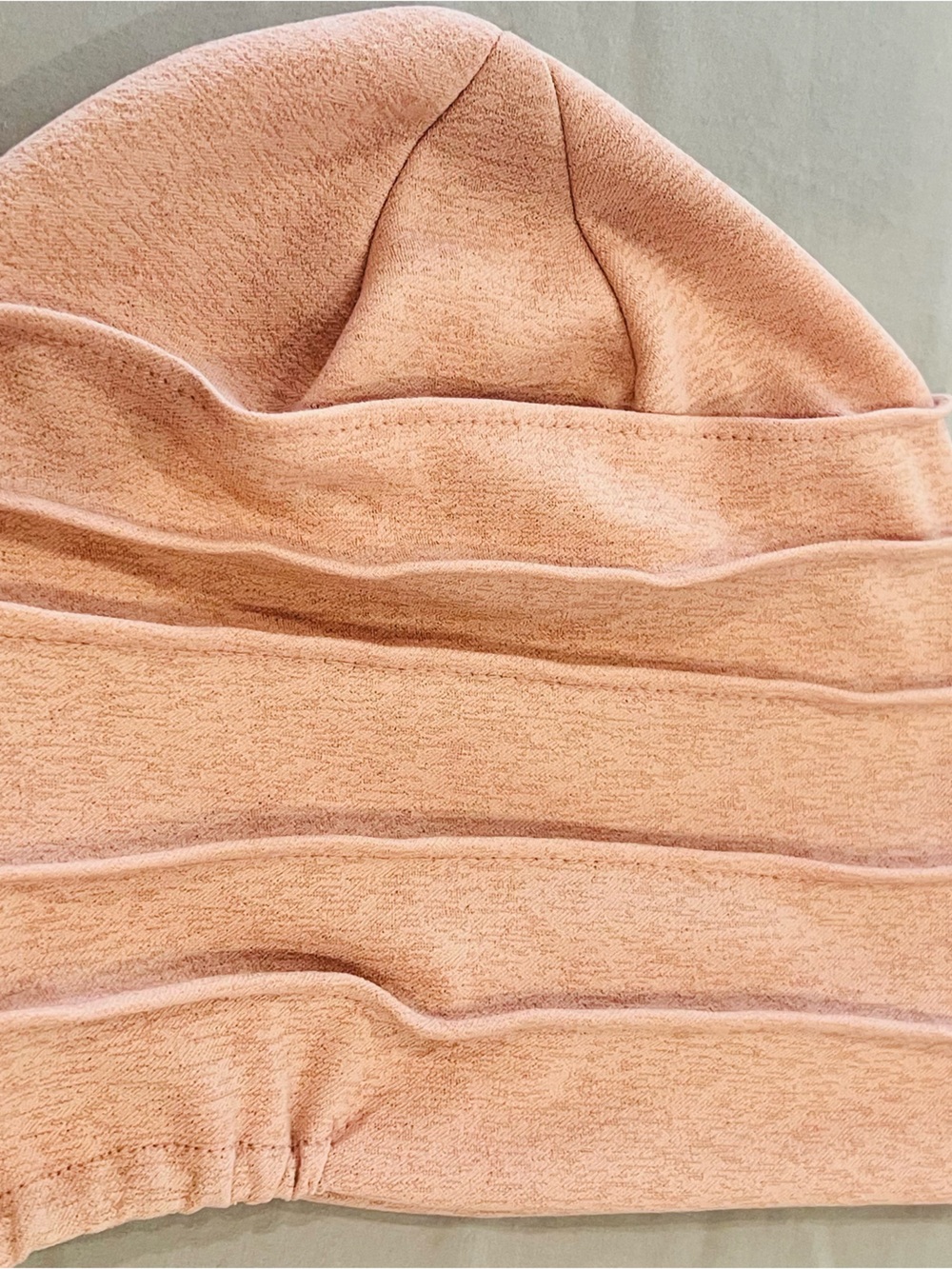 Peach Ribbed Bandathletic women’s hat 
Expanding Big size